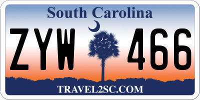 SC license plate ZYW466