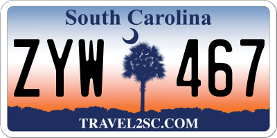 SC license plate ZYW467