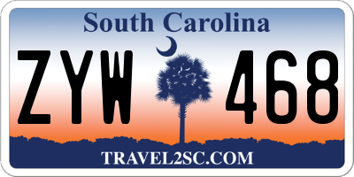 SC license plate ZYW468