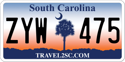 SC license plate ZYW475