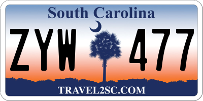 SC license plate ZYW477