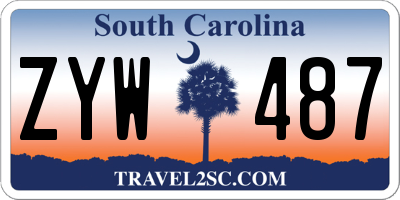 SC license plate ZYW487