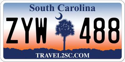 SC license plate ZYW488