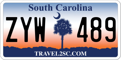 SC license plate ZYW489