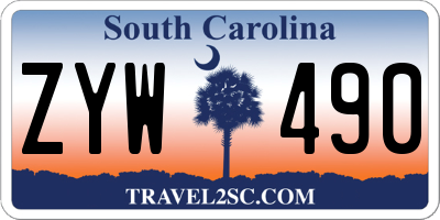 SC license plate ZYW490