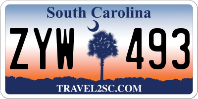 SC license plate ZYW493