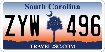 SC license plate ZYW496