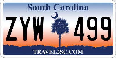 SC license plate ZYW499