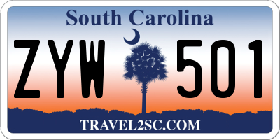 SC license plate ZYW501