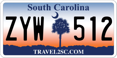 SC license plate ZYW512