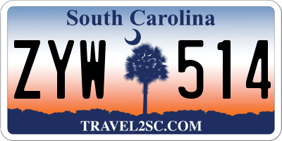 SC license plate ZYW514
