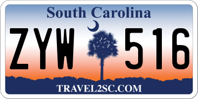 SC license plate ZYW516