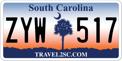 SC license plate ZYW517