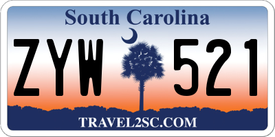 SC license plate ZYW521