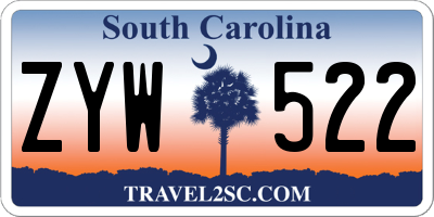 SC license plate ZYW522