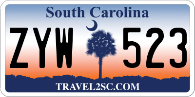 SC license plate ZYW523