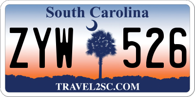 SC license plate ZYW526
