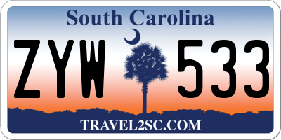 SC license plate ZYW533