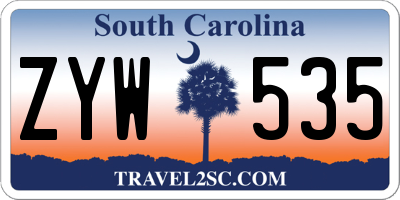 SC license plate ZYW535