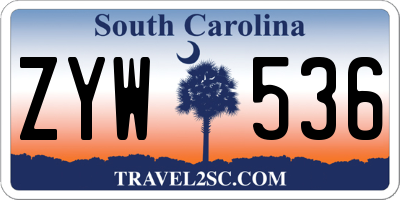 SC license plate ZYW536