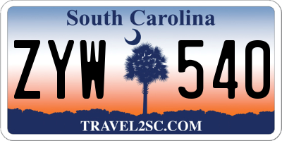 SC license plate ZYW540