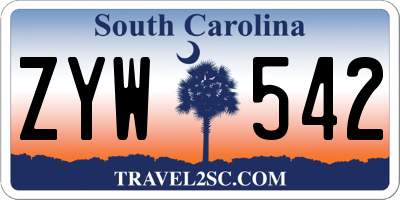 SC license plate ZYW542