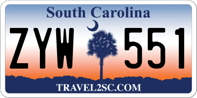 SC license plate ZYW551