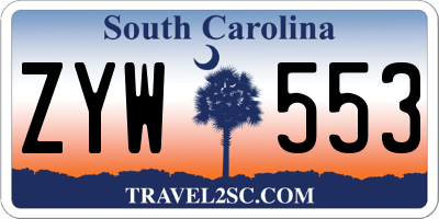 SC license plate ZYW553