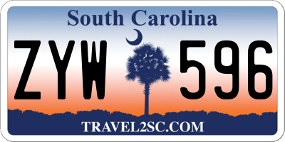 SC license plate ZYW596