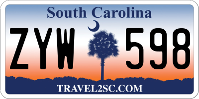 SC license plate ZYW598
