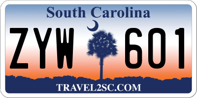 SC license plate ZYW601