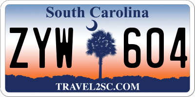 SC license plate ZYW604