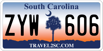 SC license plate ZYW606