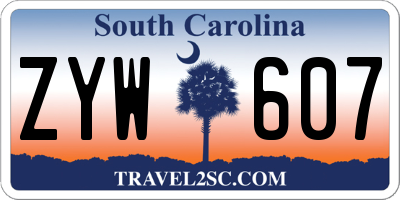 SC license plate ZYW607
