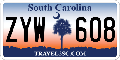SC license plate ZYW608