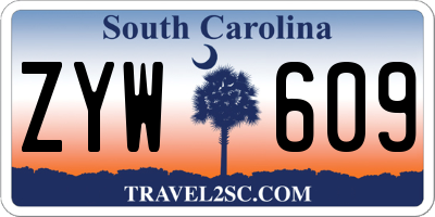 SC license plate ZYW609