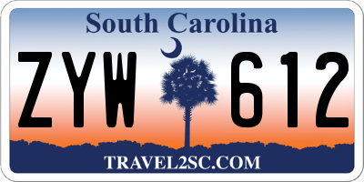 SC license plate ZYW612