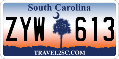 SC license plate ZYW613