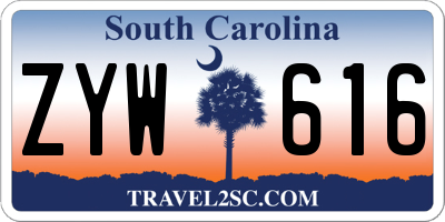 SC license plate ZYW616