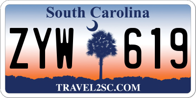 SC license plate ZYW619