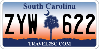 SC license plate ZYW622