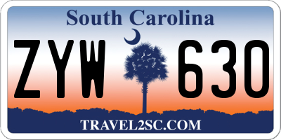 SC license plate ZYW630