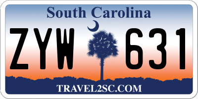 SC license plate ZYW631