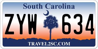 SC license plate ZYW634
