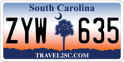 SC license plate ZYW635