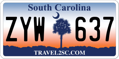 SC license plate ZYW637