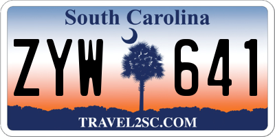 SC license plate ZYW641