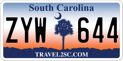 SC license plate ZYW644