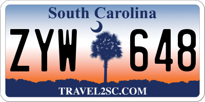 SC license plate ZYW648
