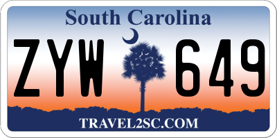 SC license plate ZYW649